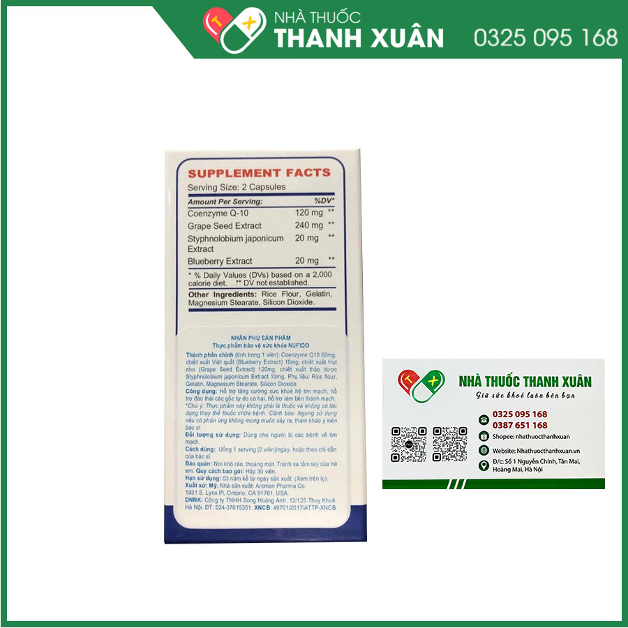 NUFIDO hỗ trợ tăng cường sức khỏe hệ tim mạch, làm bền thành mạch